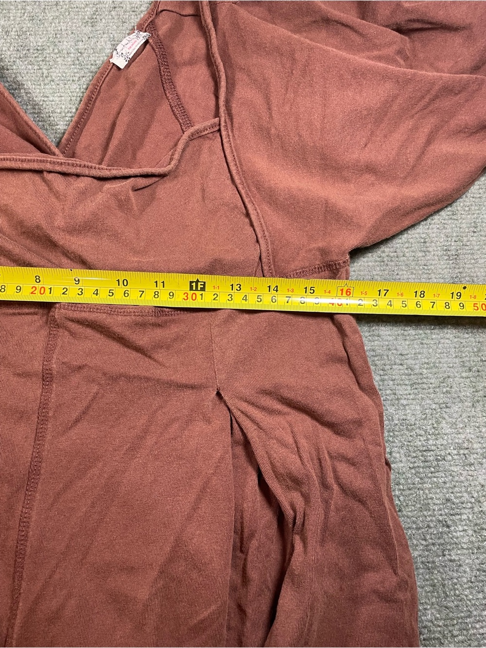 Free People Rust Brown Puff-Sleeve Jumpsuit - Picture 7 of 9